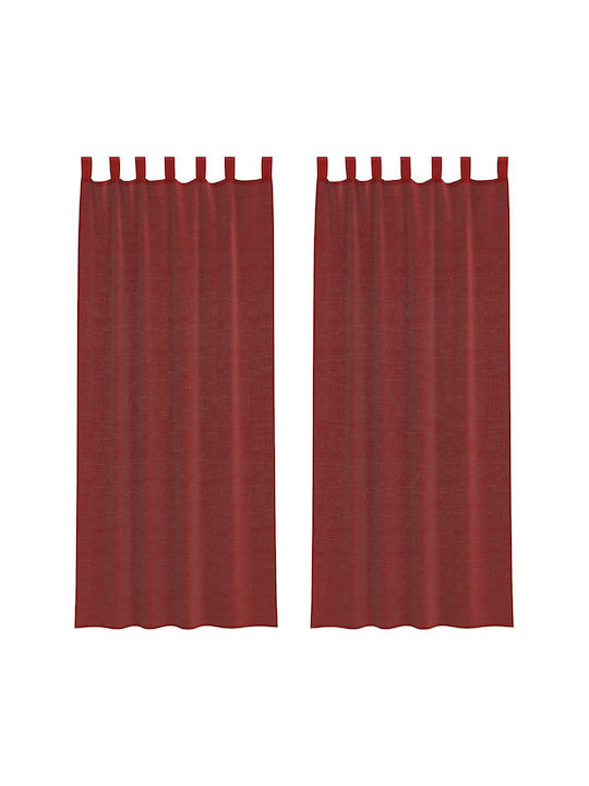 vidaXL Curtain Window with Tab Top Burgundy 140x260cm