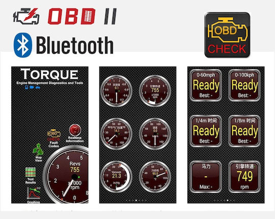 Auto Diagnosewerkzeug ELM 327 OBD 2 mit Bluetooth Kompatibel mit Android