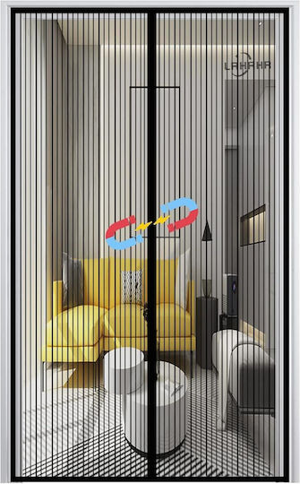 Plasă Ușa Magnetic Neagră 210x90cm