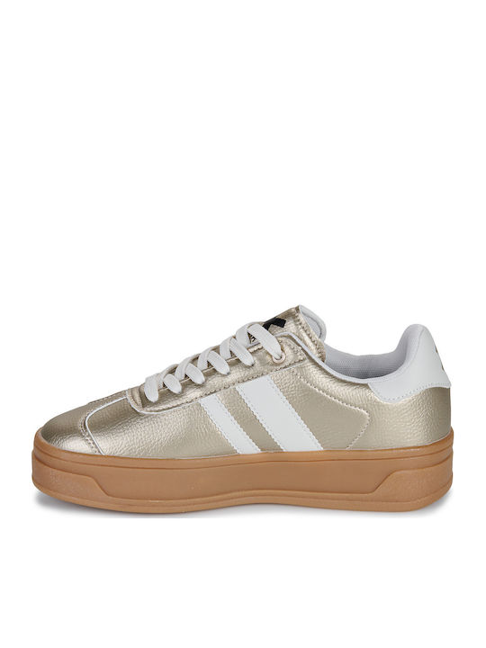 Damen Flatforms Sneakers Gold