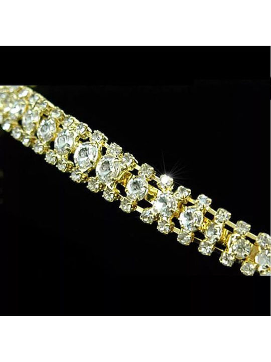 Επιχρυσωμένη Νυφική Στέκα Λαμπερά Κρύσταλλα Clare