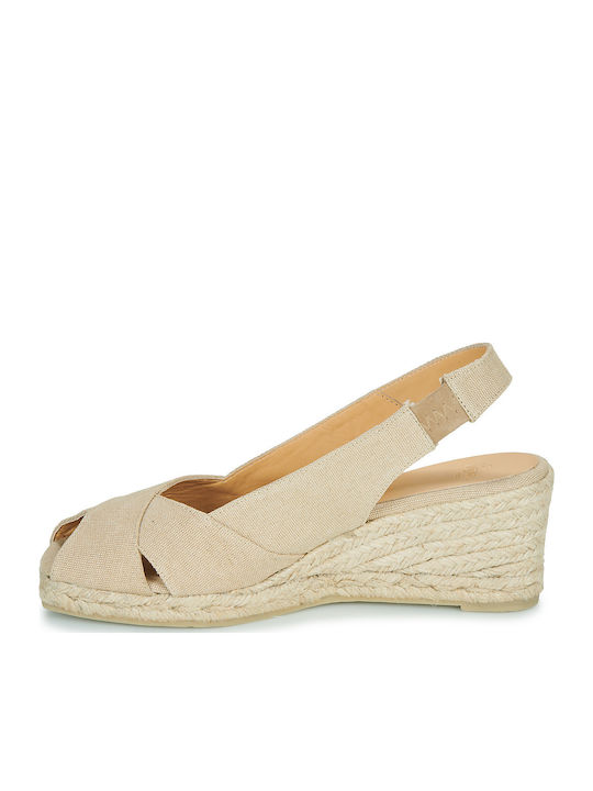 Damenplattformen Beige