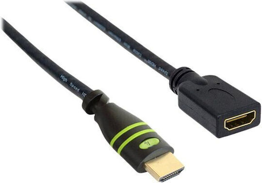 Techly HDMI 1.4 High Speed 1080p 120Hz Cable HDMI male - HDMI female 1.8m Μαύρο