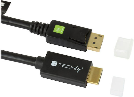 Techly Кабел DisplayPort мъжки - HDMI мъжки 2м Черен (ICOC-DSP-H12-020)