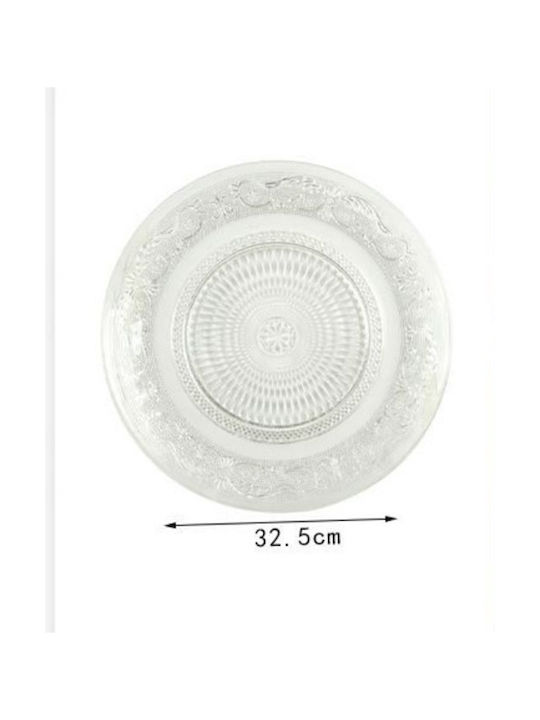 Spring Teller Untiefe Glas Transparent mit Durchmesser 33cm