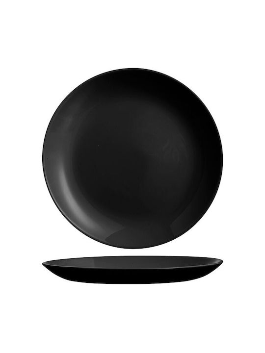 Luminarc Diwali Plate Desert Glass Black with Diameter 19cm P0789