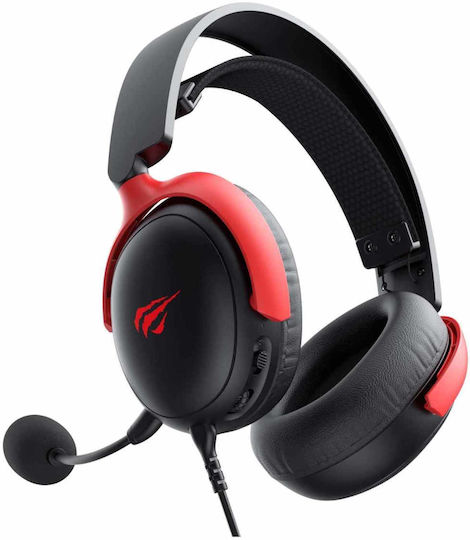 Havit H2015F Over Ear Gaming Headset με σύνδεση 3.5mm Κόκκινο for PC / PS4 / PS5 / XBOX