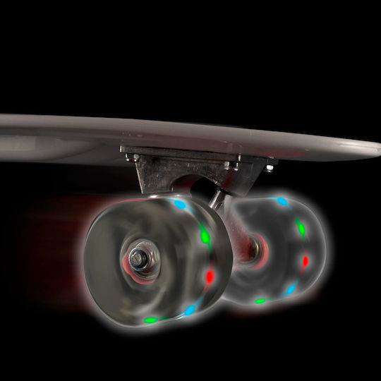 Action One Komplettes Penny Board Happy Skull 56 x 15 cm LED-Rollen