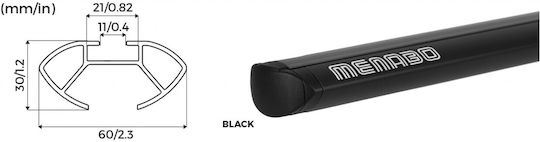 Bare transversale Menabo Delta Black pentru acoperiș Peugeot 208 5 uși model 2015-2019