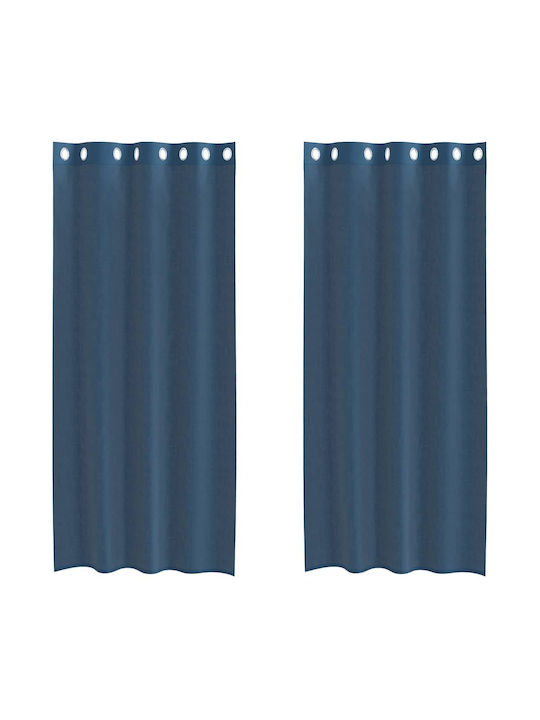 vidaXL Curtain Window with Grommet Blue 140x245cm