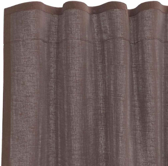 vidaXL Set Vorhänge Fenster mit Obere Registerkarte Voile Braune 140x175cm