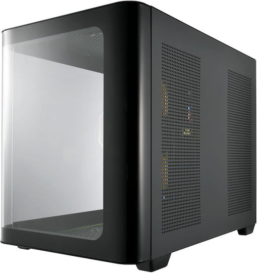 FSP/Fortron S380 Gaming Midi Tower Κουτί Υπολογιστή με Πλαϊνό Παράθυρο και RGB Φωτισμό Μαύρο