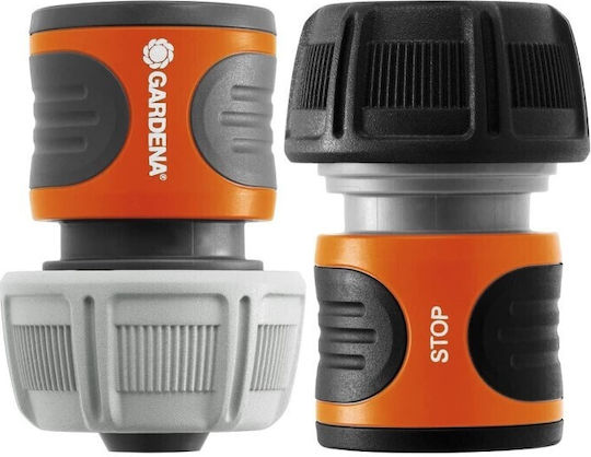 Gardena Aquastop 18275-20 Quick Connector Water Pipe 19x19mm 2pcs Orange