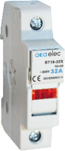 Aca Disconnect Switch Fuse Box Μονοπολικός 6-32A για Φυσίγγια 10.3x38mm DY02160001