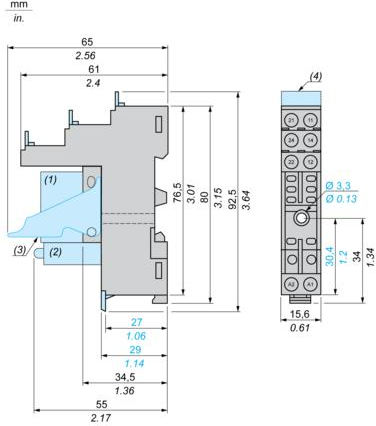 Schneider Electric Stand de releu Panou Electric Mufă RGZ 250V RSZE1S48M
