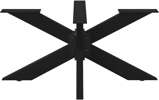 vidaXL Table Stand made of Metal Black Velvet-Black Metal 98x58x42cm