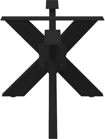vidaXL Table Stand made of Metal Black Velvet-Black Metal 98x58x42cm