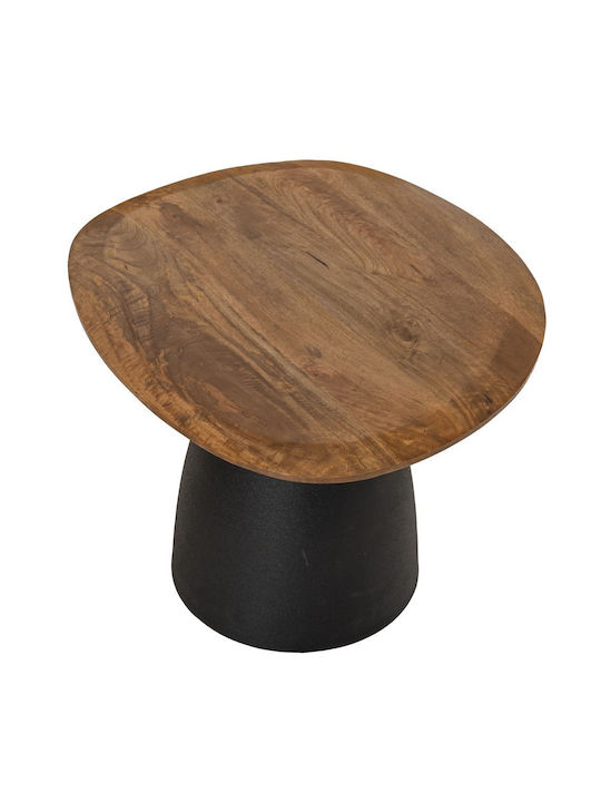 Side Table Mushroom from Solid Wood Beige L65xW58xH45cm.