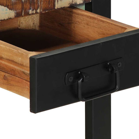Square Side Table Made of Solid Wood Multicolour M35xL35xH50cm