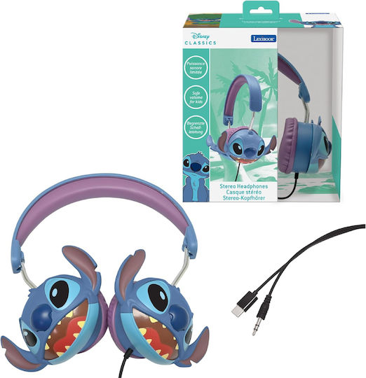 Lexibook Disney Stitch Ενσύρματα Παιδικά On Ear Ακουστικά Μπλε