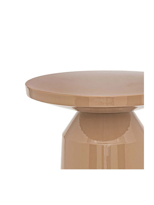 Round Side Metal Coffee Table Beige W38xL38xH44cm