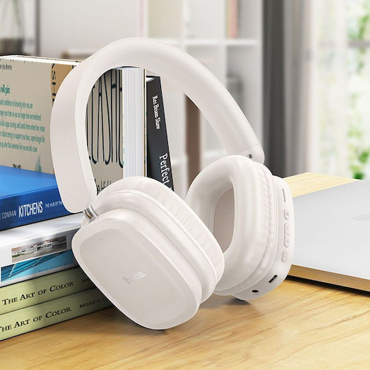 Hoco W51 Bluetooth Wireless Over Ear Headphones with 46 hours of Operation White