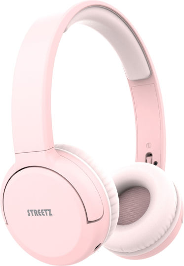 Streetz BT210-PNK Wireless / Wired On Ear Headphones with 20 hours of Operation Pink