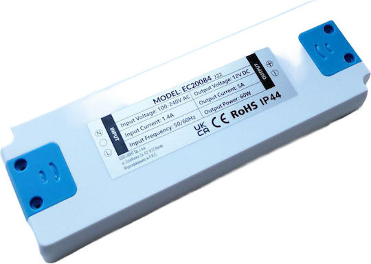 Eco Light Τροφοδοτικό LED IP44 Ισχύος 60W με Τάση Εξόδου 12V
