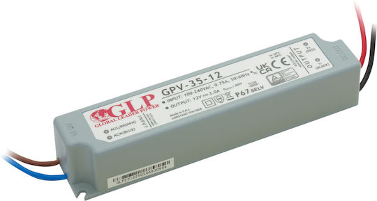 Premium Lux 2 LED Power Supply Waterproof IP67 Power 36W with Output Voltage 12V