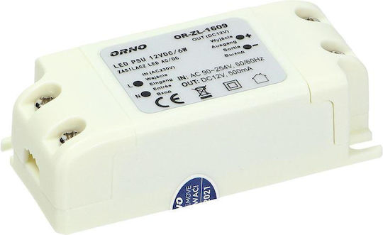 Orno LED-Netzteil IP20 Leistung 6W mit Ausgangsspannung 12V