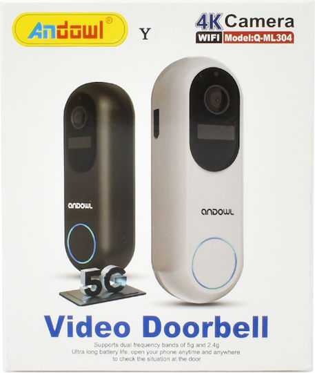 Andowl Wireless Wi-Fi Door Bell Black