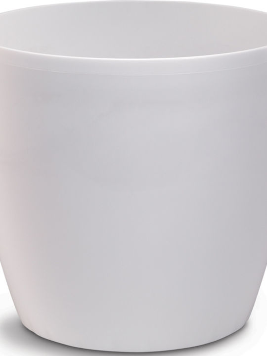 Atmosphera Roto Brill Plastic White Plant Pot 28x28x26cm