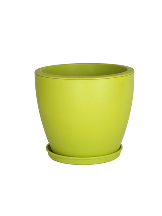 Viomes Linea 860 Übertopf Kunststoff Grün mit Gestell 20x20x17εκ.