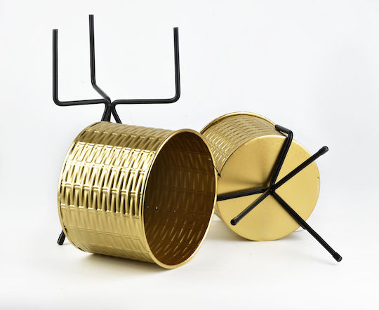 Lumarko Pflanzentöpfe Kunststoff Gold 2 Stück