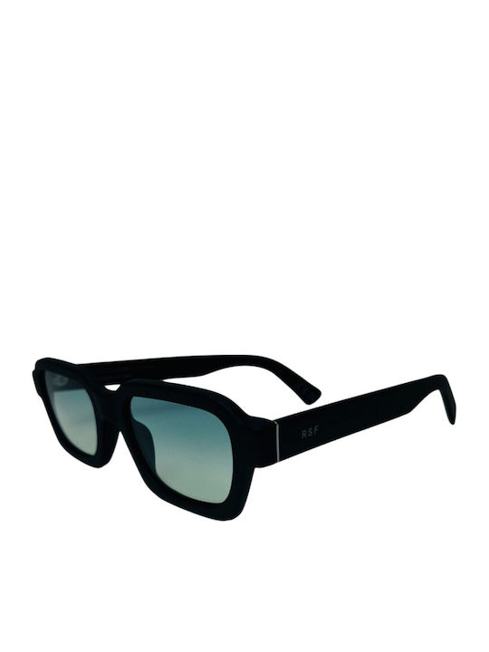 Retrosuperfuture Caro Unisex Sunglasses with Black Plastic Frame and Turquoise Lens CARO-AC6