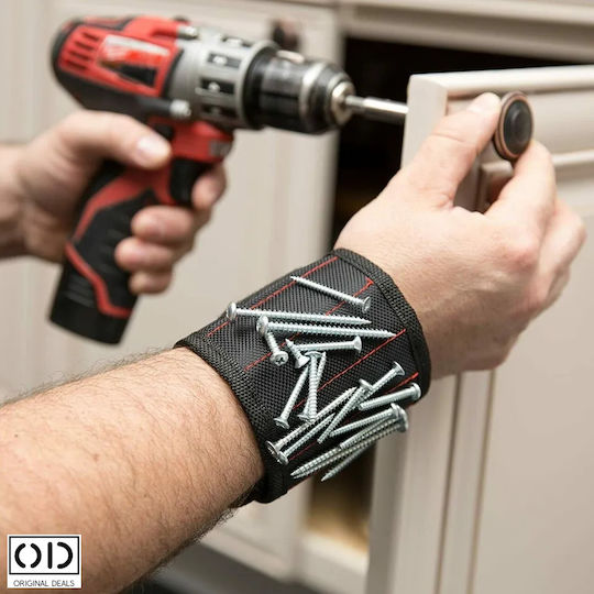 Brățară Magnetică pentru Ținut Șuruburi Cuie Ancore 15 Magneți Neodim Puternici Reglabilă Neagră Oferte Originale