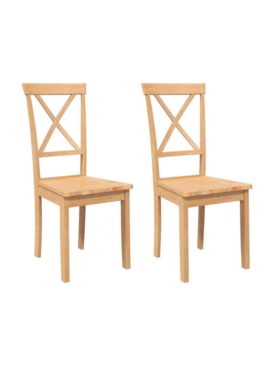 Dining Room Wooden Chair Coffee 42.5x53.5x94cm 2pcs