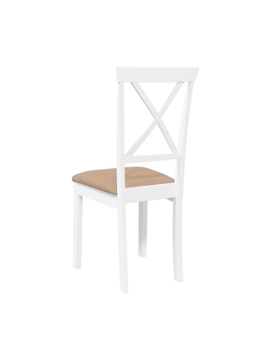 Dining Room Wooden Chair White 42.5x53.5x94cm 2pcs