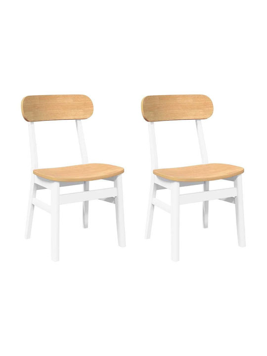 Dining Room Wooden Chair White 46x47x81.5cm 2pcs