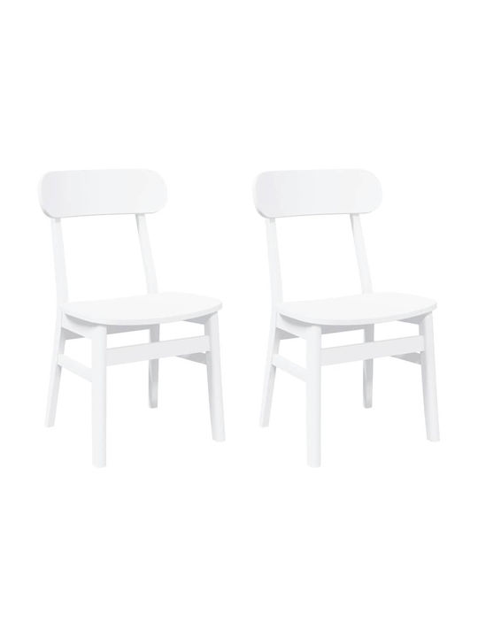 Dining Room Wooden Chair White 46x47x81.5cm 2pcs