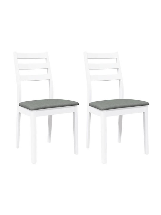 Dining Room Wooden Chair White 48.5x49x90cm 2pcs