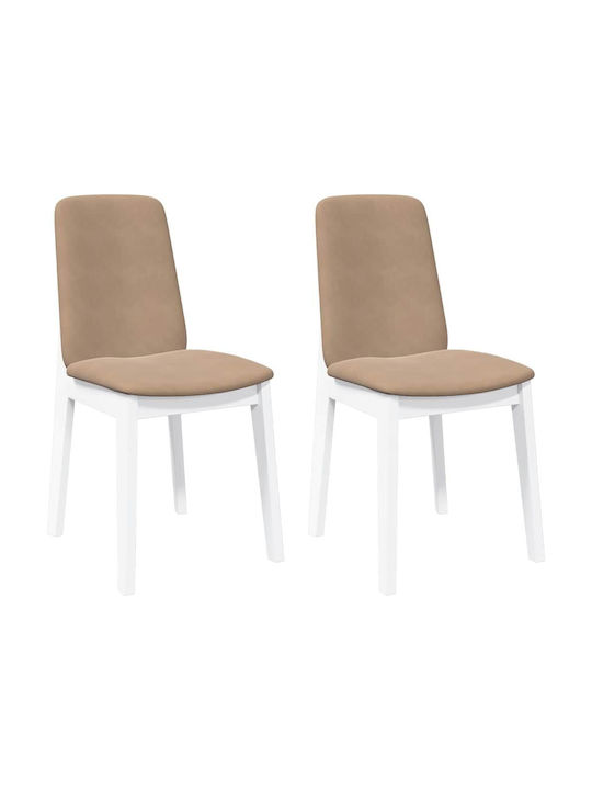 Dining Room Wooden Chair White 43x56x86.5cm 2pcs