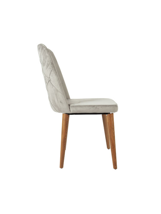 Lotus Dining Room Velvet Chair Grey 49x60x90cm