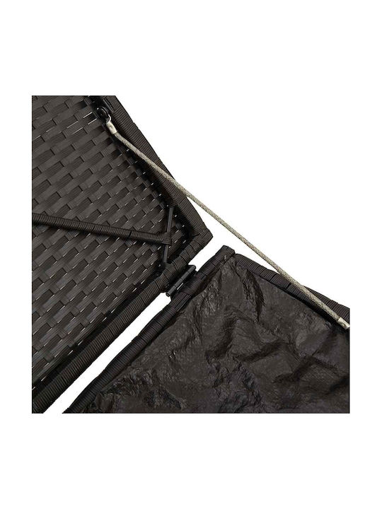 Garden Stool Cube for Outdoor Rattan with Cushion Black 2 Pieces 40x40x43cm