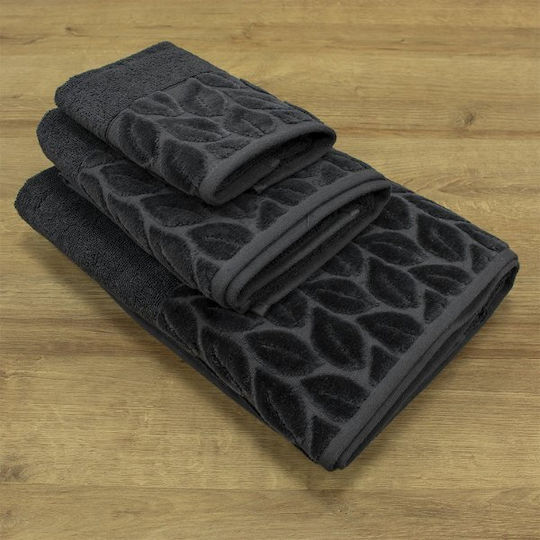 Lino Home 3-tlg. Set Badetücher Cappa Charcoal Gewicht 550gr/m²