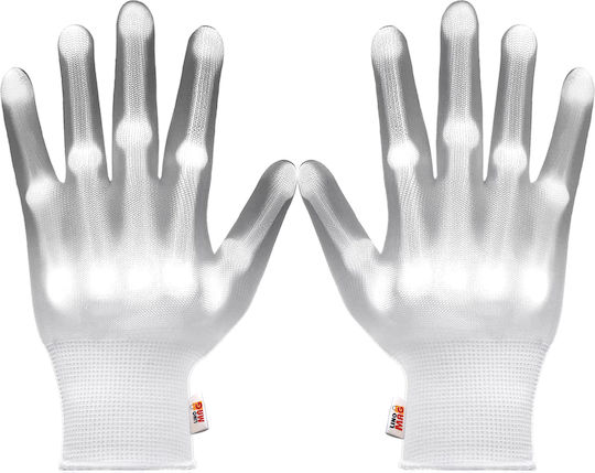 Led Karneval Handschuhe Weiß für Halloween 1Stück