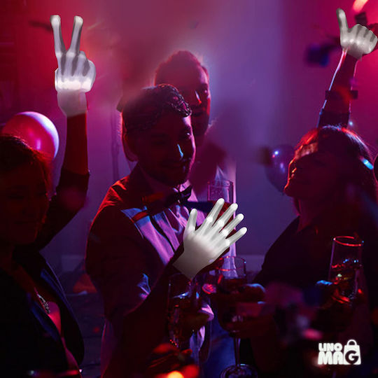 Led Karneval Handschuhe Weiß für Halloween 1Stück