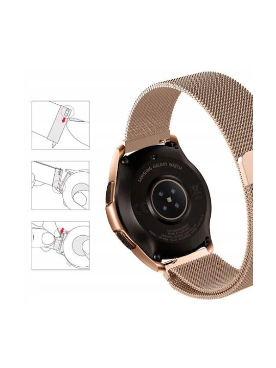 Strap Milanese Mesh Steel Golden Rose 20mm Samsung Galaxy Watch4/5/6/7/FE/4 Classic/6 Classic/5 Pro