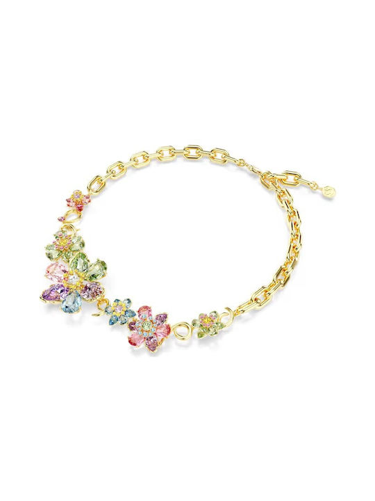 Swarovski Idyllia Necklace with design Flower Gold-plated