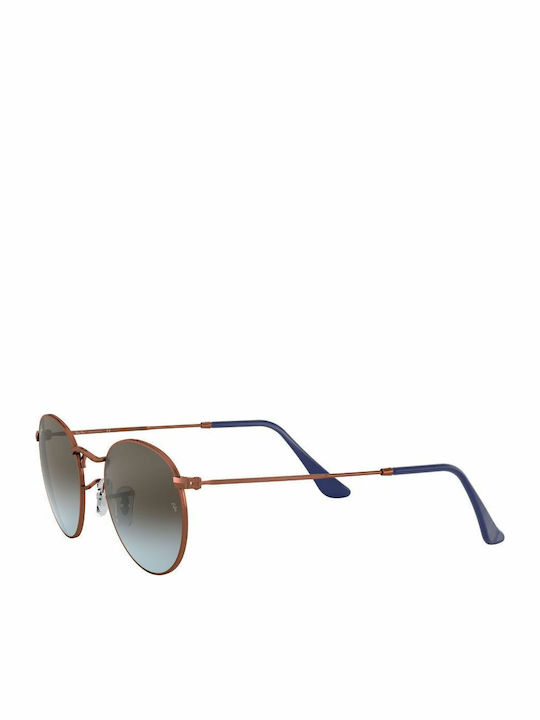 Ray Ban Round Metal Unisex Sunglasses with Rose Gold Metal Frame and Gray Gradient Lens RB3447 900396